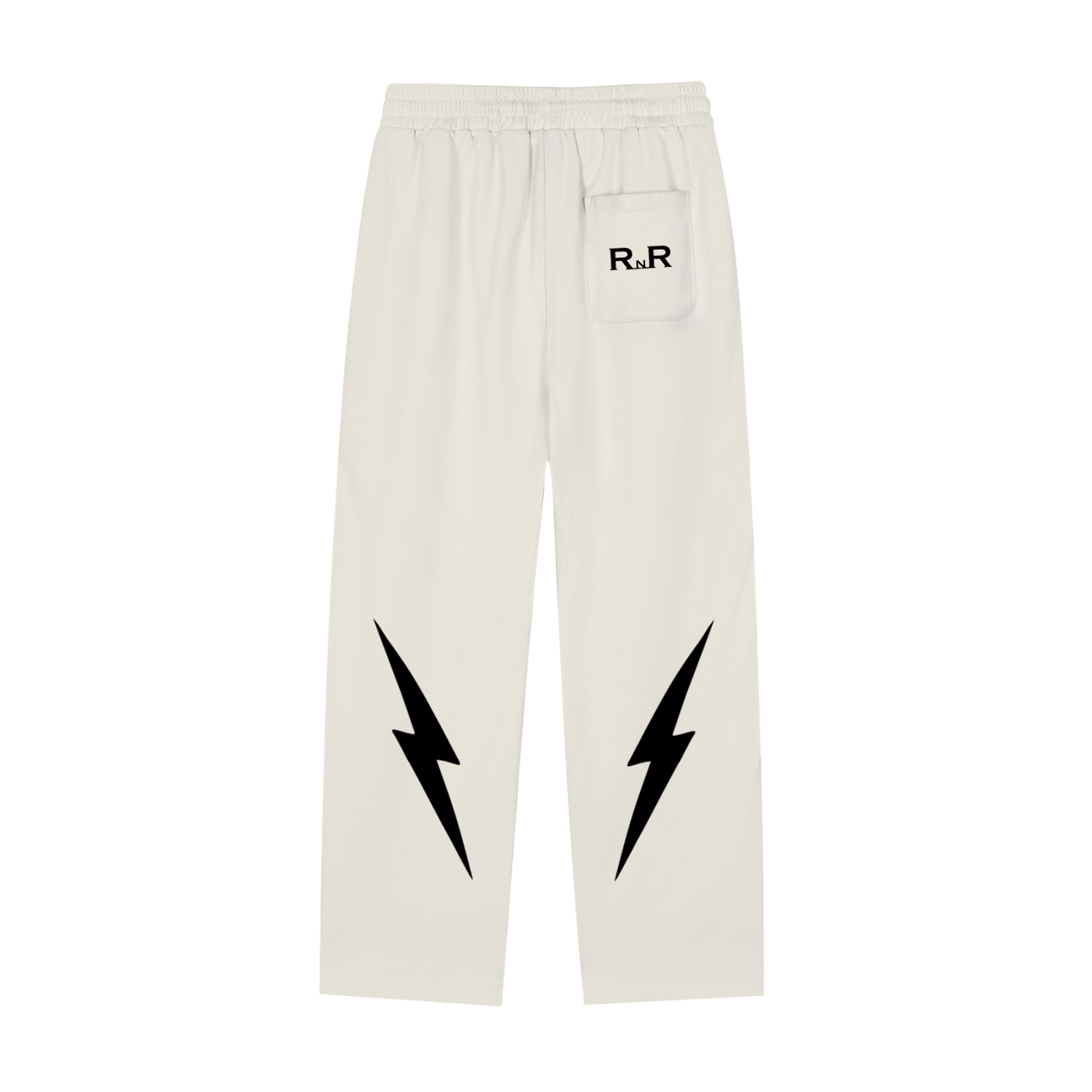 RNR Lightning Bolt Reflection Striped Sweatpants - CREAM