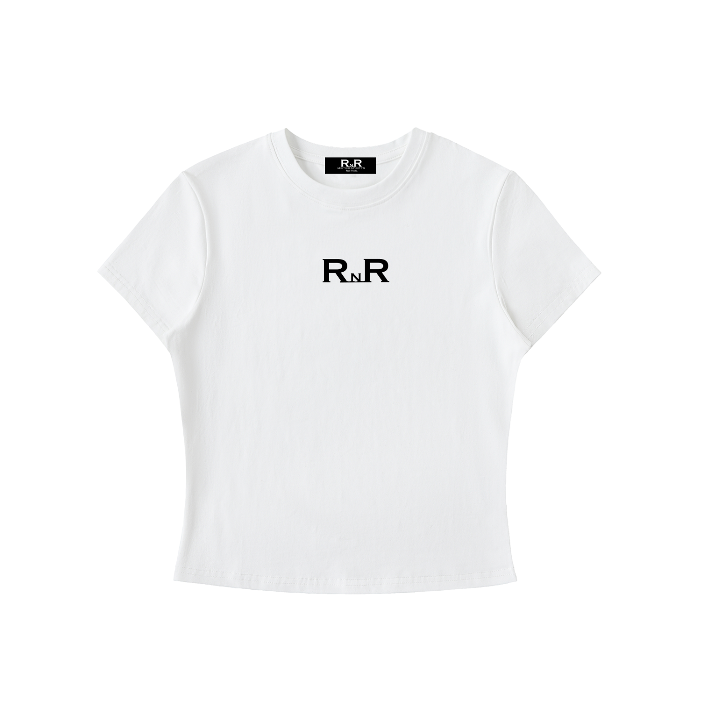 RNR Bodycon Crewneck T-Shirt - WHITE