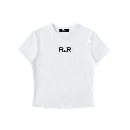 RNR Bodycon Crewneck T-Shirt - WHITE