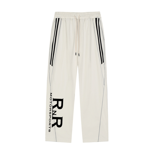 RNR Lightning Bolt Reflection Striped Sweatpants - CREAM