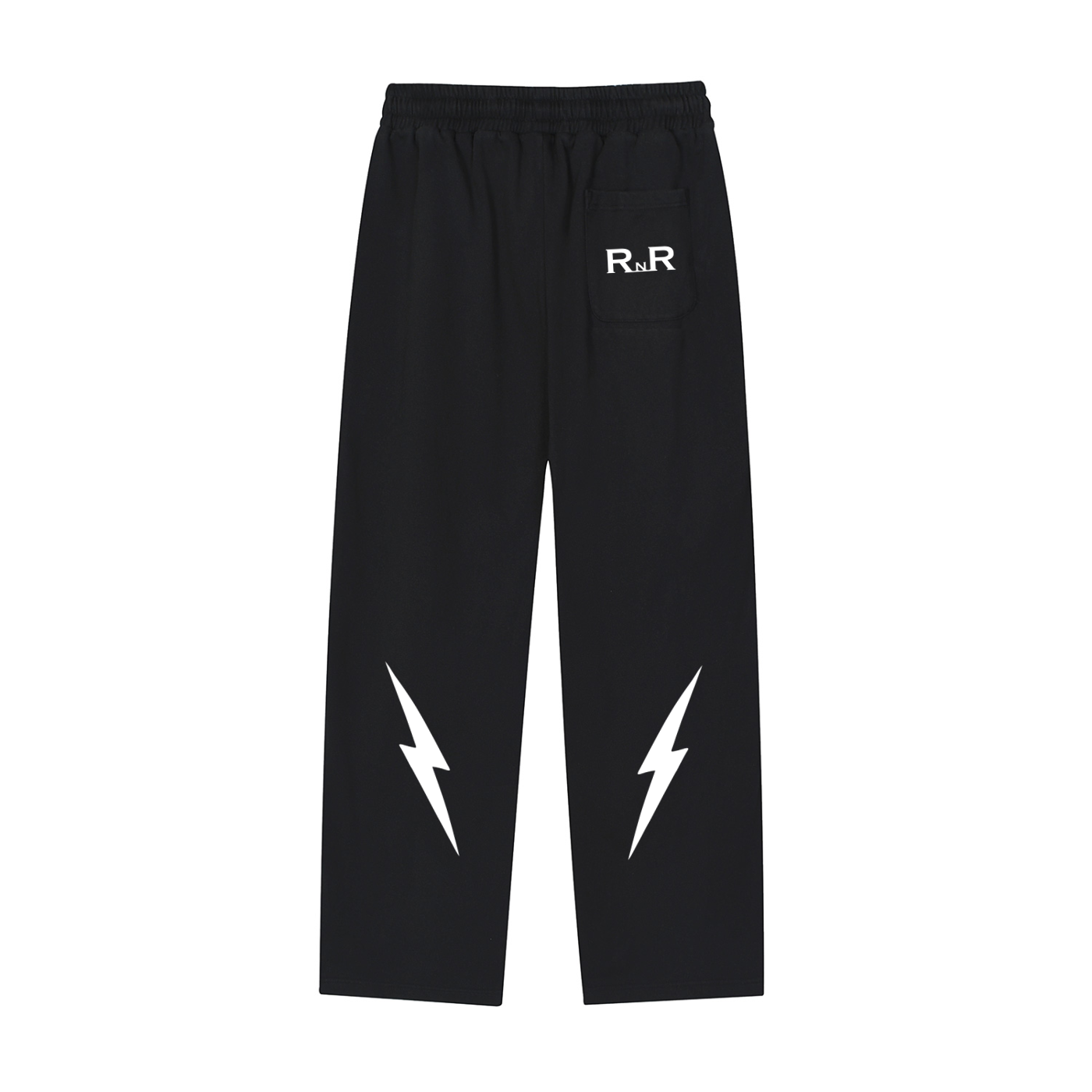 RNR Lightning Bolt Reflection Striped Sweatpants - BLACK