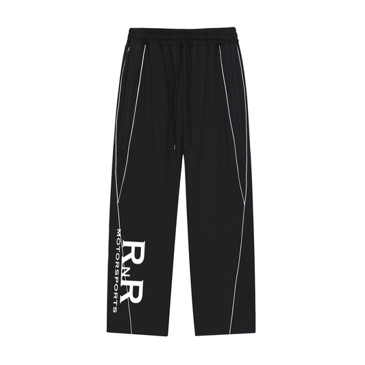 RNR Lightning Bolt Reflection Striped Sweatpants - BLACK