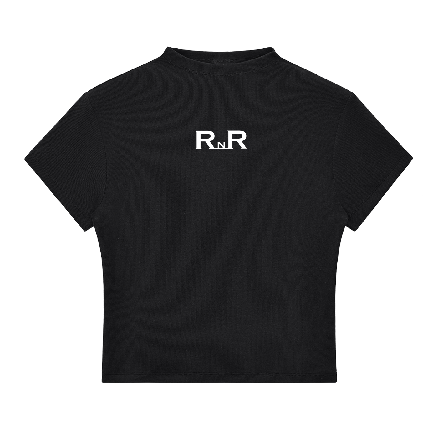 RNR Slim Fit Mock Neck T-Shirt - BLACK